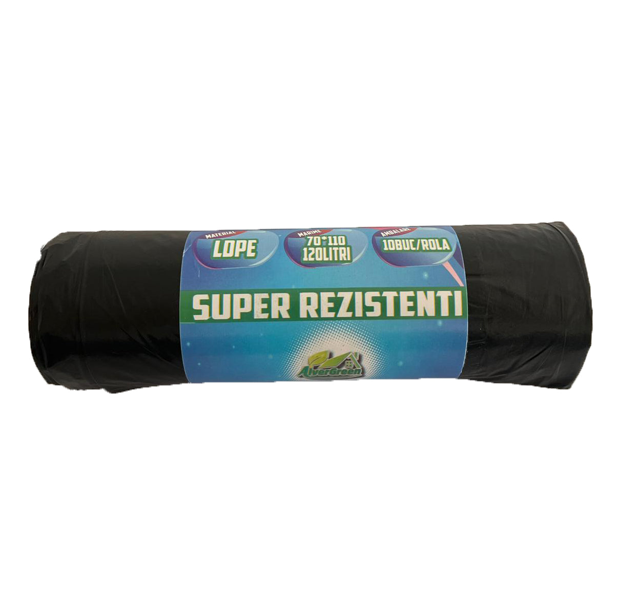 Saci menajeri negri STRONG 120L, LDPE, 70 x 110 cm, 10 buc/rola