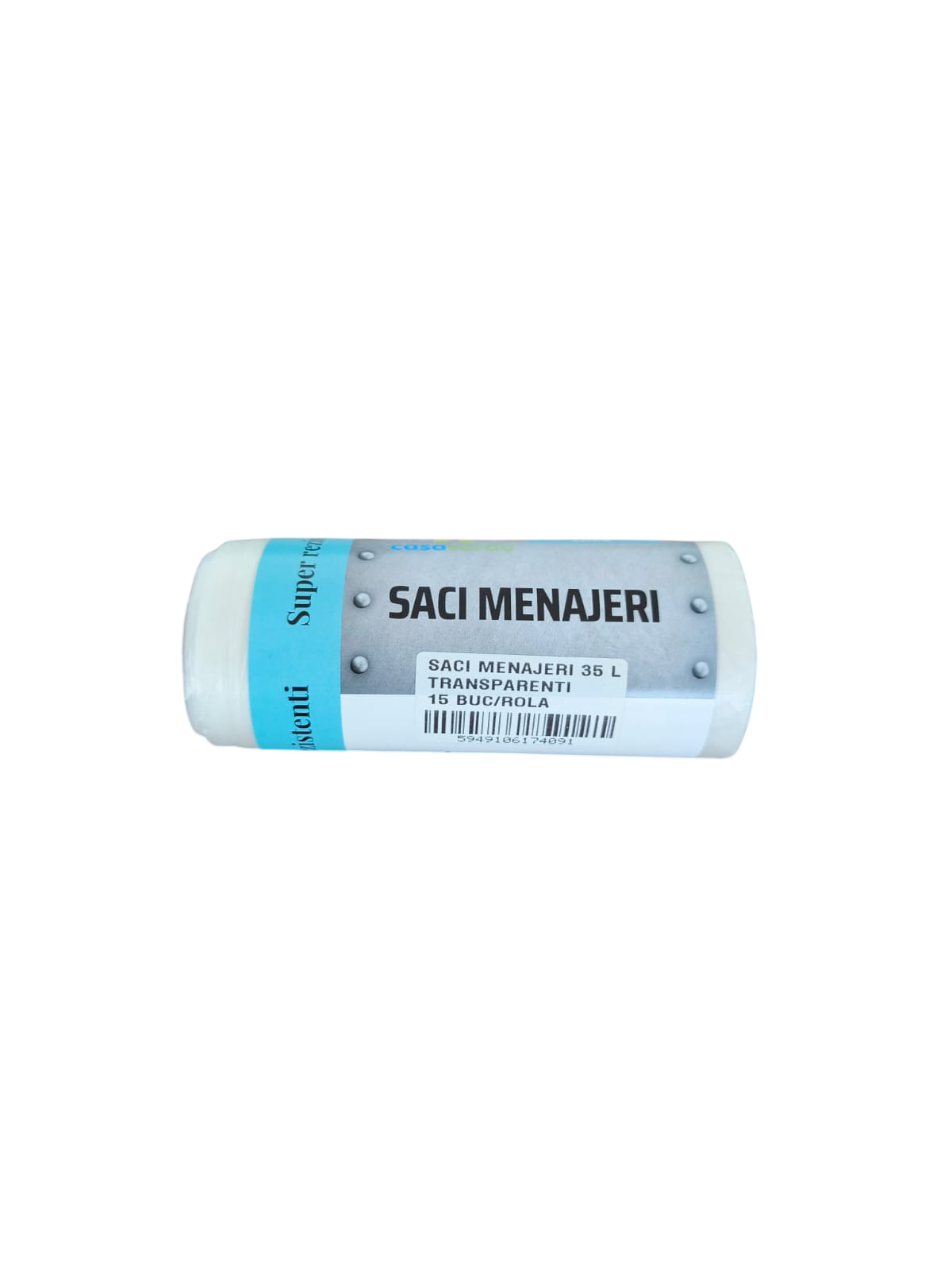 Saci menajeri transparenti 35L, LDPE, 15 buc/rola