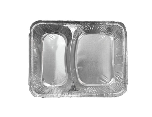 Caserole aluminiu 2 compartimente, 1.125 ml, 729