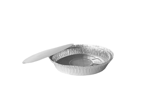 Caserole aluminiu rotunde 14 cm pentru desert, cu capac aluminiu