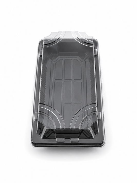 Caserole sushi negre cu capac transparent, 167*93 mm