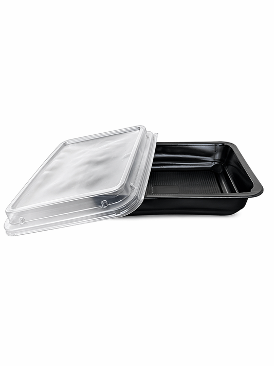 Caserole negre TERMO din PP, 1 compartiment, 227*178*45 mm, 50 buc/set