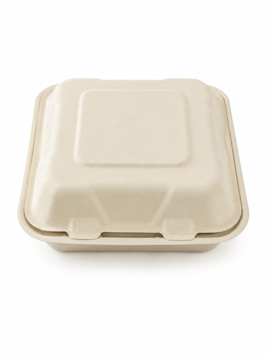 Caserolă meniu 3 compartimente BIO trestie de zahăr 20x20 cm