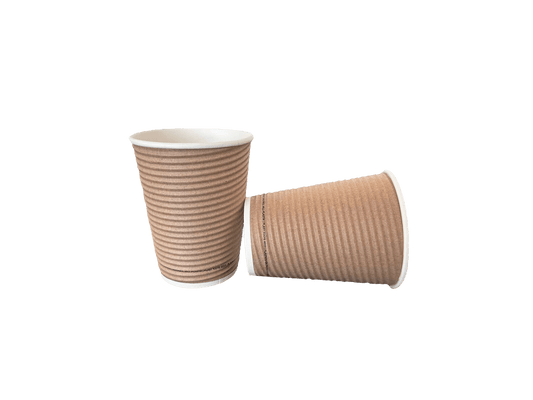 Pahare de carton kraft cu perete dublu 12 oz