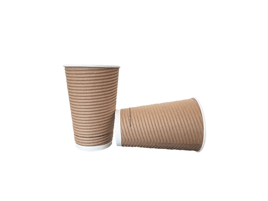 Pahare de carton kraft cu perete dublu 16 oz