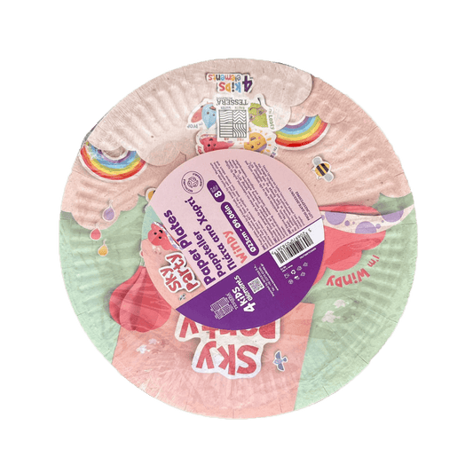 Farfurii carton rotunde COLOR Party Sky, 23 cm, 8 buc/set
