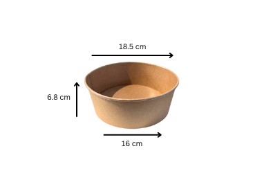 Caserole carton kraft rotunde pentru salata, 38 oz (1.125 ml), 50 buc/set