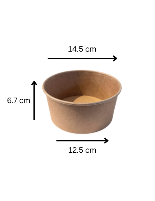 Caserole carton kraft rotunde pentru salata, 750 ml, 50 buc/set