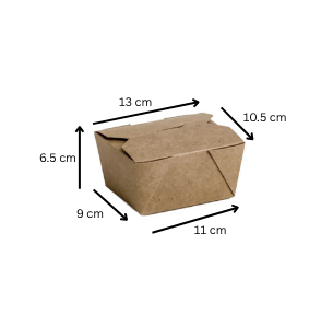 Cutii carton kraft meniuri catering, 600 ml, 110 x 90 x 65 mm, 50 buc/set