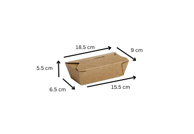 Cutii carton kraft meniuri catering 155 x 65 x 55 mm, 75 buc/set