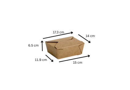 Cutii carton kraft meniuri catering 150 x 120 x 65 mm, 50 buc/set