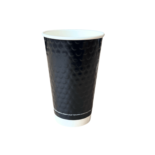 Pahare de carton negre cu perete dublu 16 oz