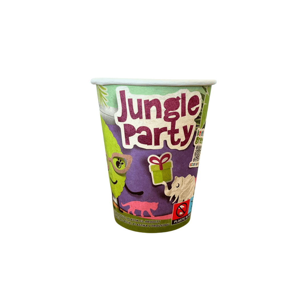 Pahare de carton Party Jungle, 8 oz, 8 buc/set petrecere pentru sucuri sau fresh
