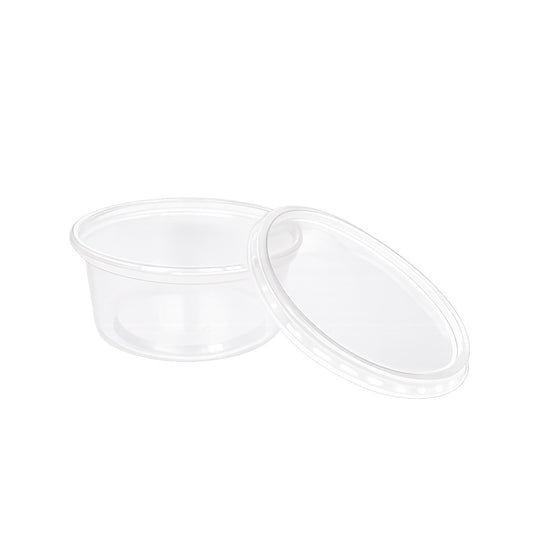 Caserole transparente din PP cups plus capac, 200 ml