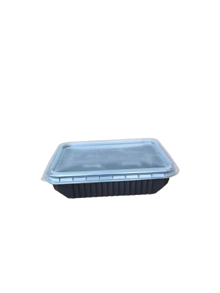 Caserole negre cu capac transparent inclus, 500 ml, 173*129*34 mm, 50 buc/set