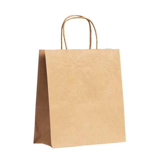 Pungă hârtie kraft virgin XL 31×17×38,5 cm, mâner șnur