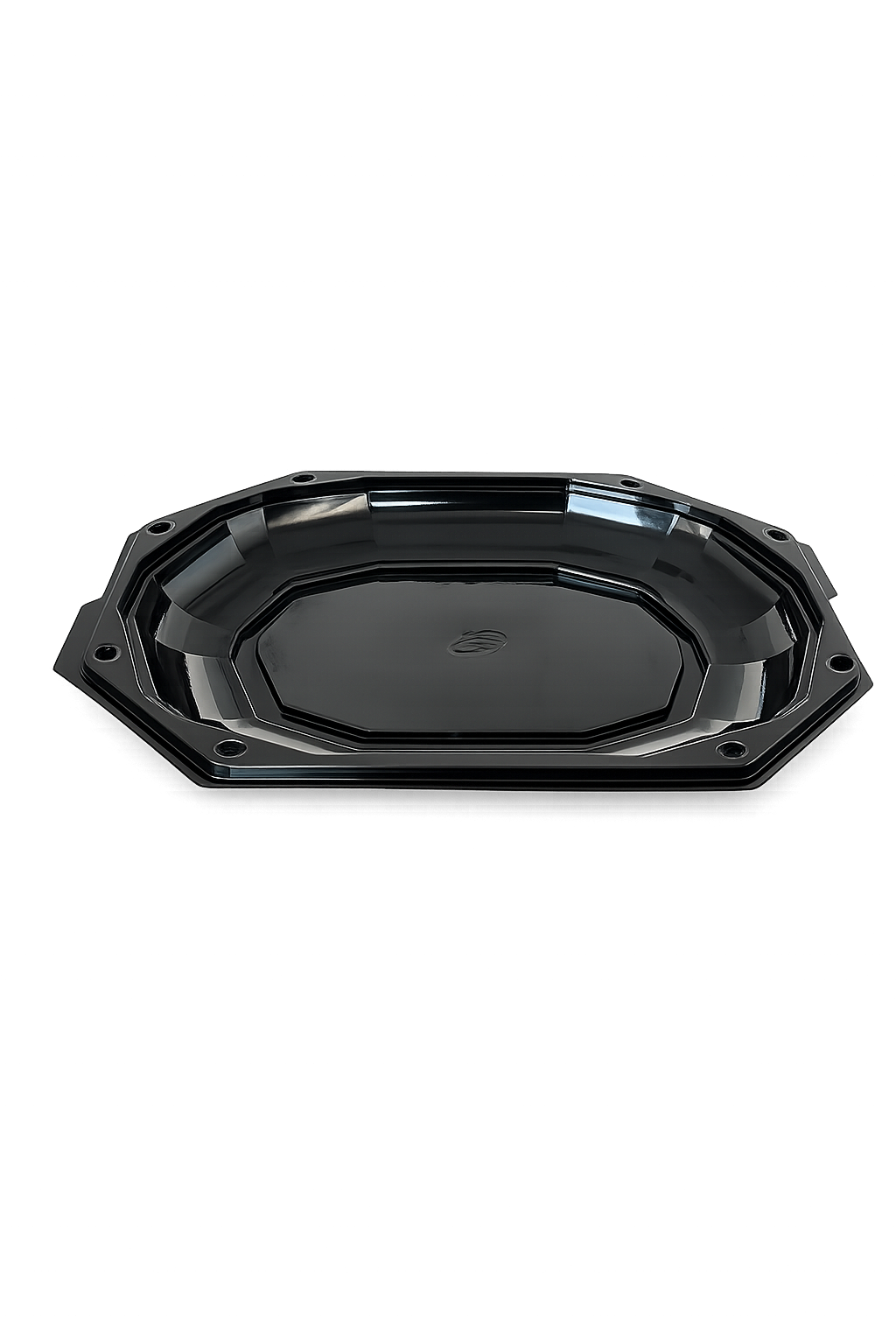 Platouri ovale negre pentru servire, 45 cm, 10 buc/set