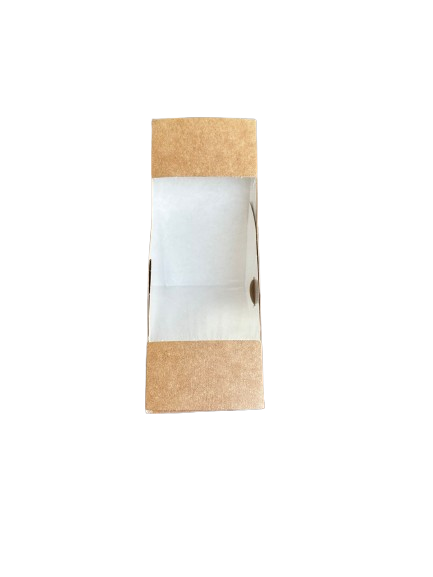 Cutii triunghi natur sandwich cu fereastra, 65mm, 100 buc/set