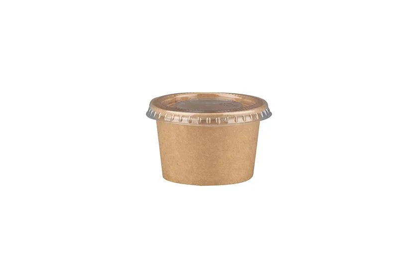 Sosiere/cupe din carton natur 60 ml, 100 buc/set