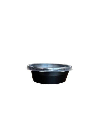 Goodpack - Boluri pentru supa din PP negru, cu capac transparent 360ml, 50buc/set