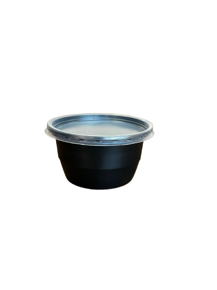 Goodpack - Boluri pentru supa din PP negru, cu capac transparent 560ml, 50buc/set
