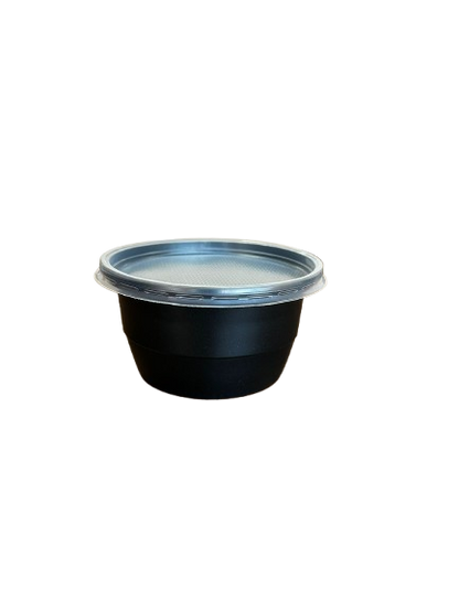 Goodpack - Boluri pentru supa din PP negru, cu capac transparent 560ml, 50buc/set