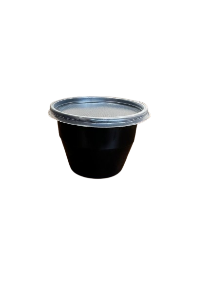 Goodpack - Boluri pentru supa din PP negru, , cu capac transparent, 680ml, 50buc/set