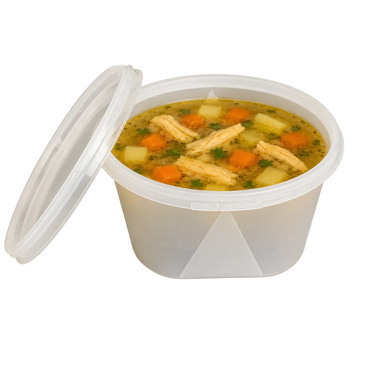 Boluri supă PP transparent 560 ml cu sigiliu