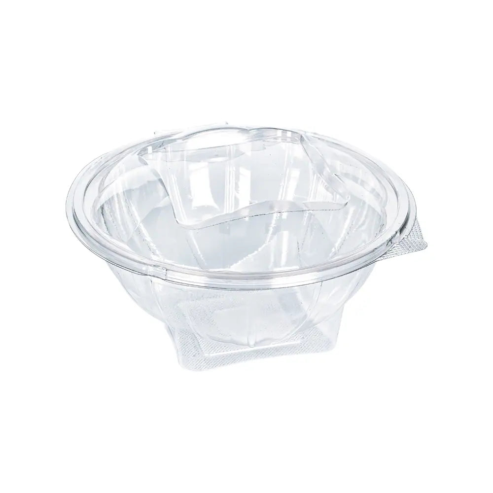 Caserole plastic rotunde pentru salata cu capac atasat, 1000 cc