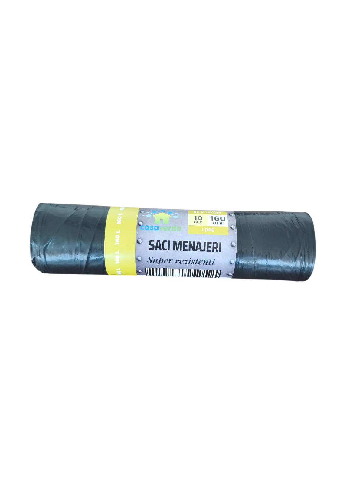 Saci menajeri negri 160L, LDPE, 10 buc/rola