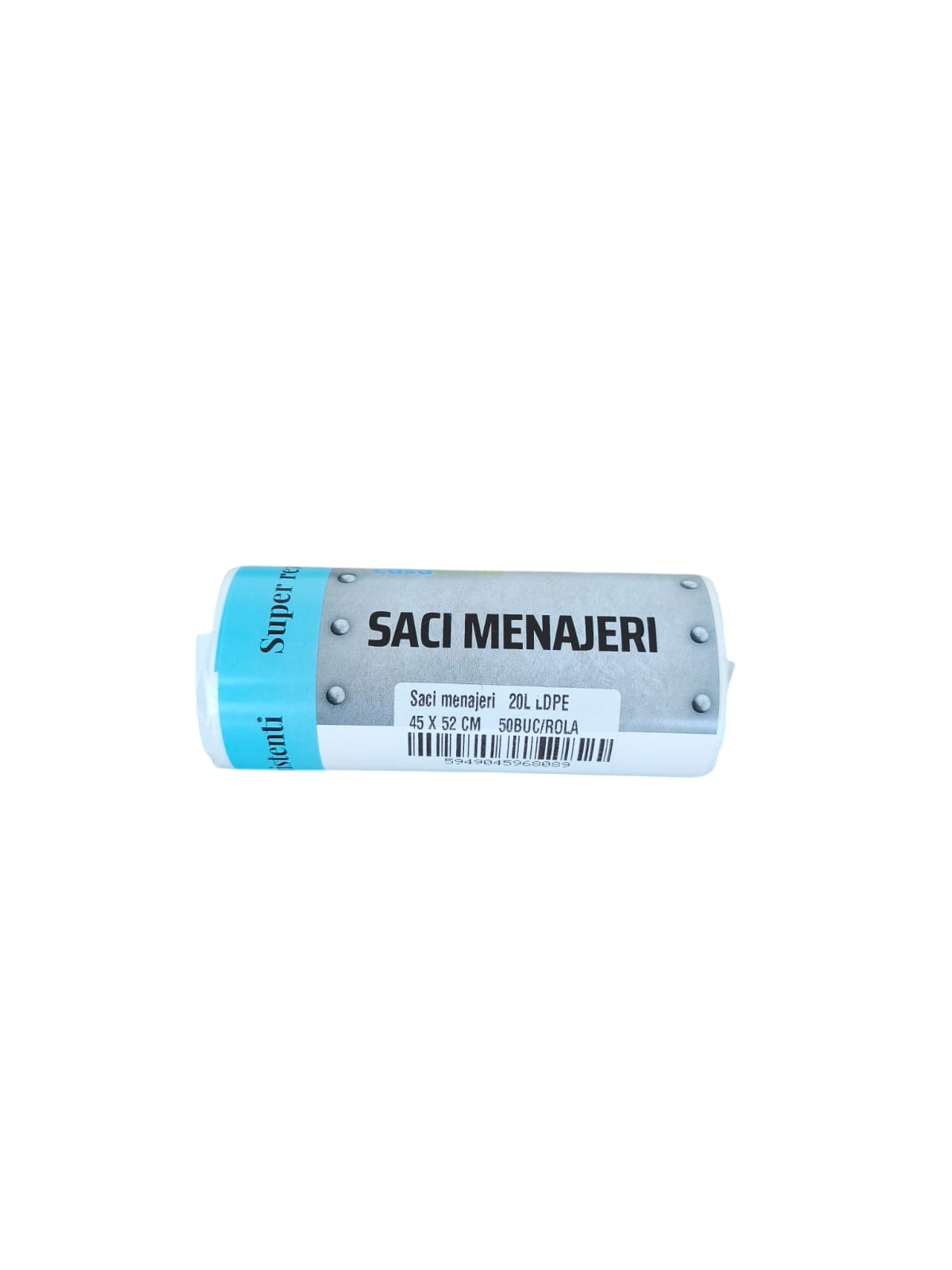 Saci menajeri albi 20L, LDPE, 50 buc/rola