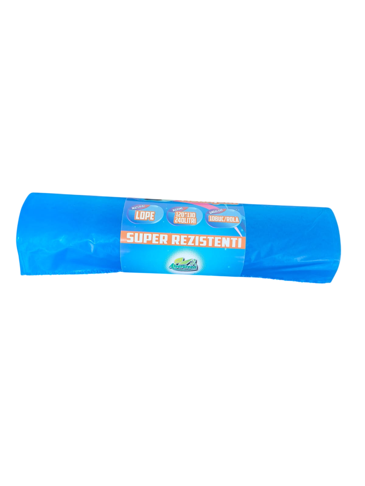 Saci menajeri albastri 240L, LDPE, 10 buc/rola