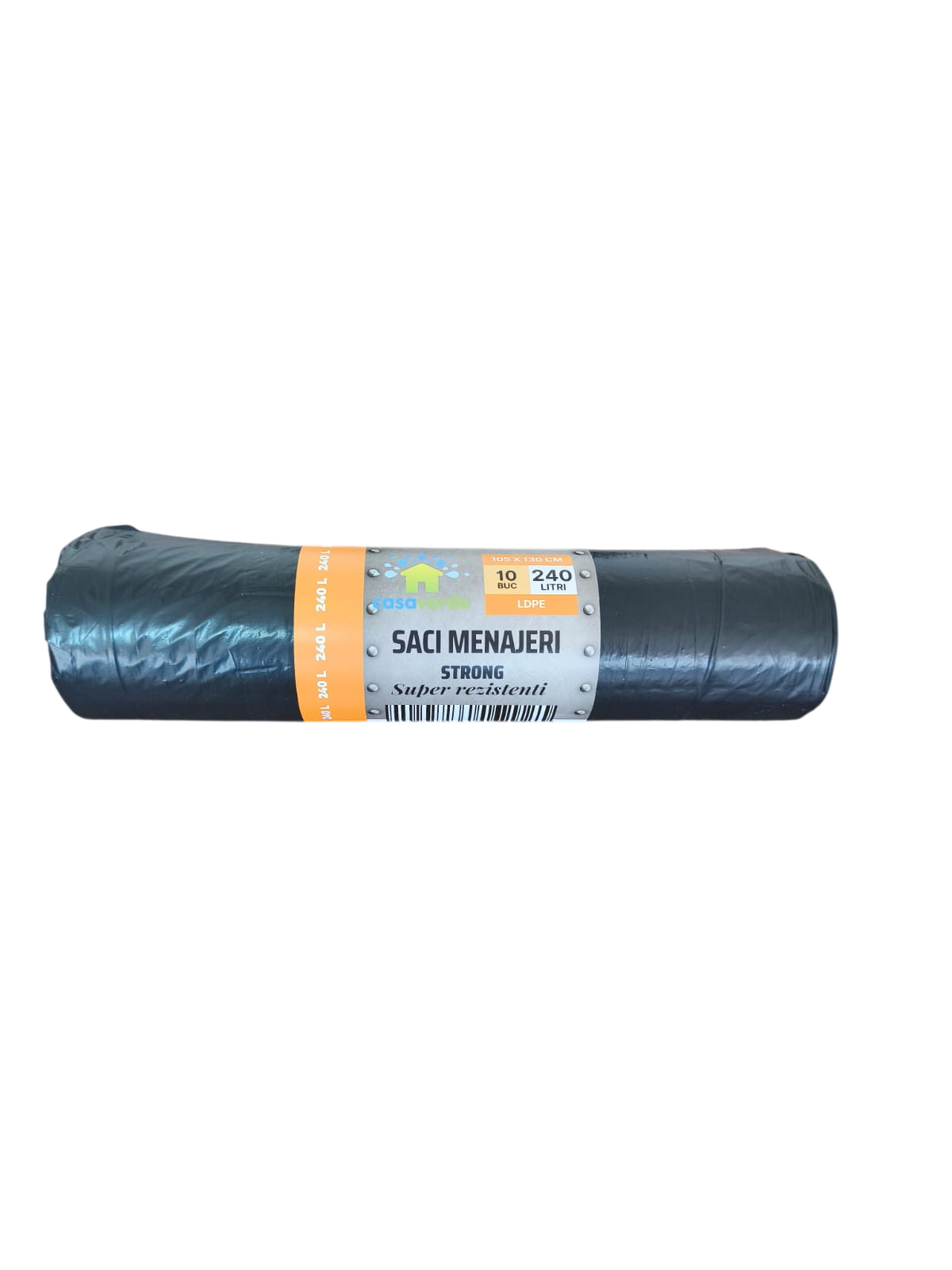 Saci menajeri negri STRONG,  240L, LDPE,  10 buc/rola
