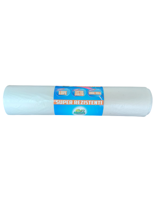 Saci menajeri transparenti, 240L, LDPE,  10 buc/rola