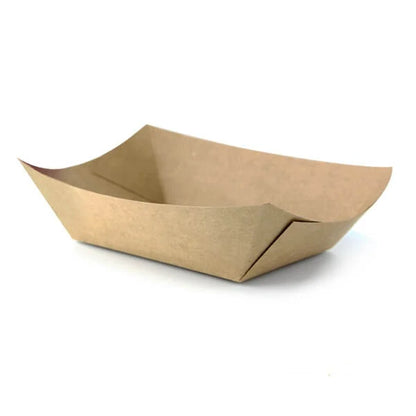 Bărcuțe street food din carton natur cu polietilenă, 400 ml