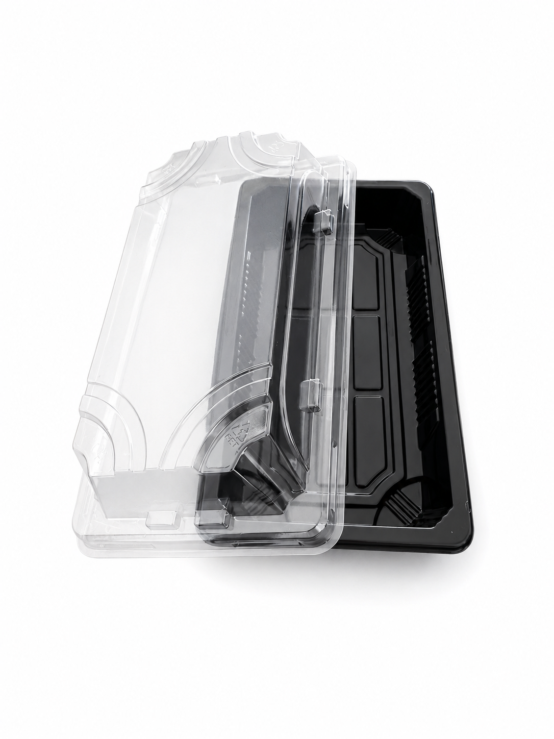 Caserole sushi negre cu capac transparent 167*93 mm