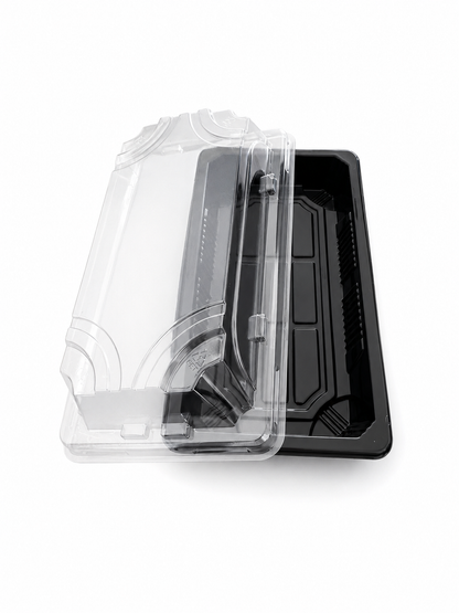 Caserole sushi negre cu capac transparent 167*93 mm
