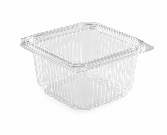 Caserole transparente cu capac atasat PET,  500CC, 100 buc/set