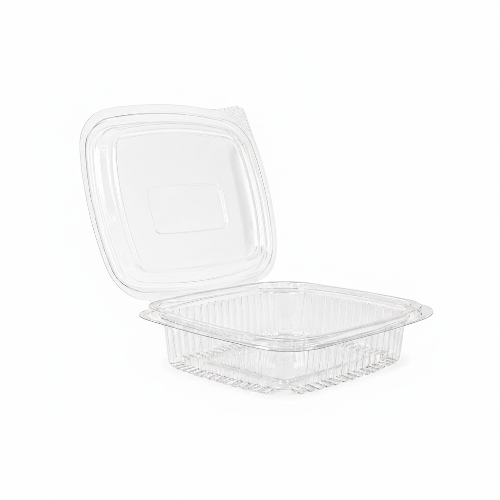 Caserole transparente cu capac atașat PET groase, 150 cc, 100 buc/set