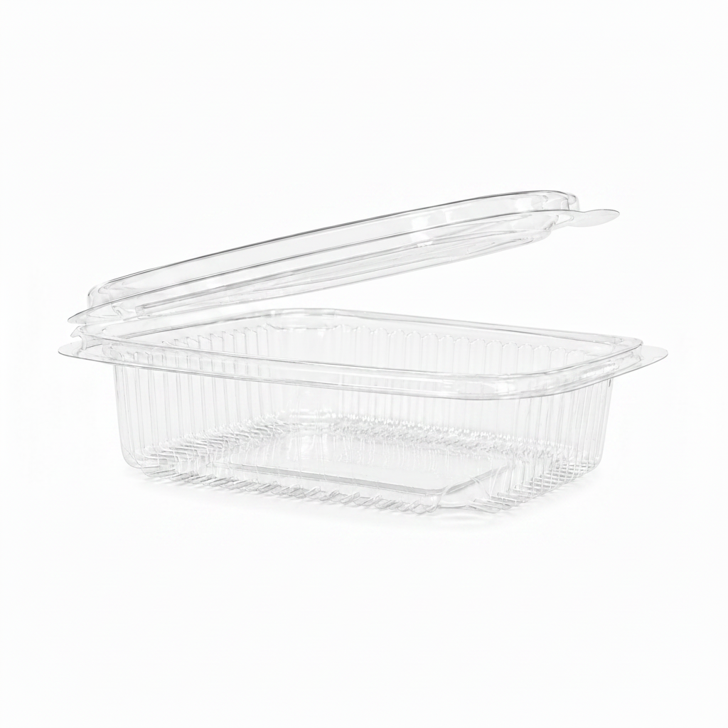 Caserole transparente cu capac atașat PET groase, 250 cc, 100 buc/set