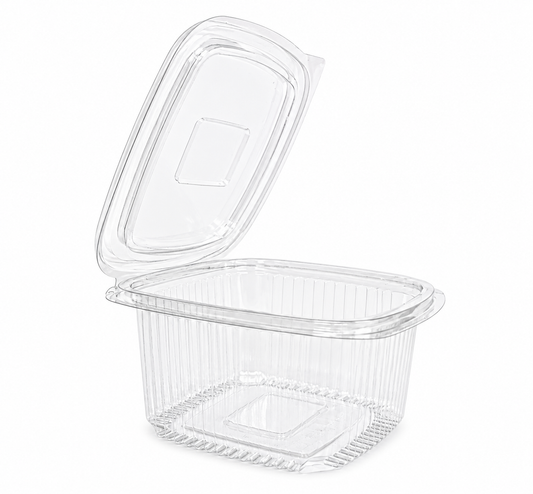 Caserole transparente cu capac atașat PET groase, 500 cc, 100 buc/set