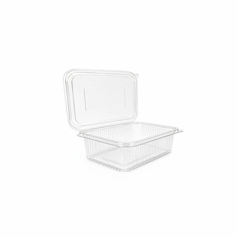 Caserole transparente cu capac atașat PET groase, 750 cc, 50 buc/set