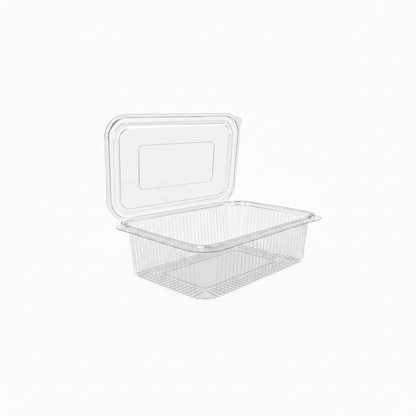 Caserole transparente cu capac atașat PET groase, 1000 cc, 50 buc/set