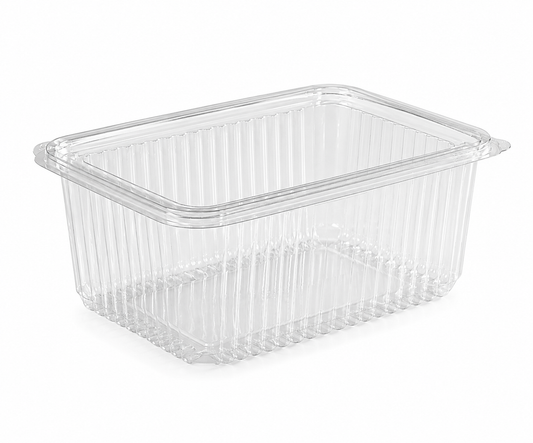 Caserole transparente cu capac atasat PET,  1000CC, 100 buc/set