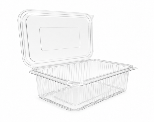 Caserole transparente cu capac atașat PET groase, 750 cc, 50 buc/set