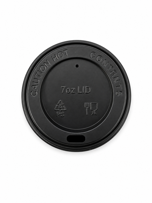 Capac negru pentru pahar carton 7 oz. 50 buc/set