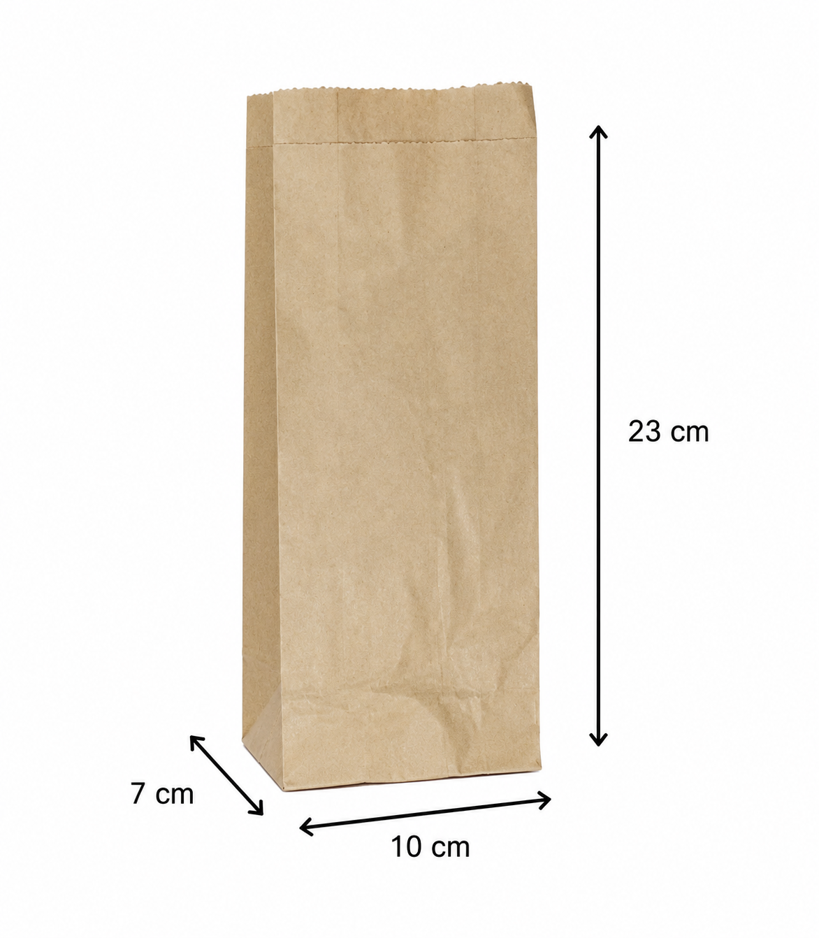 Pungă hârtie natur pentru patiserie, 1/2, 10×7×23 cm