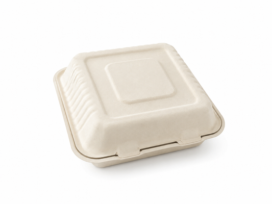 Caserolă meniu mare 3 compartimente BIO trestie de zahăr 23x23 cm