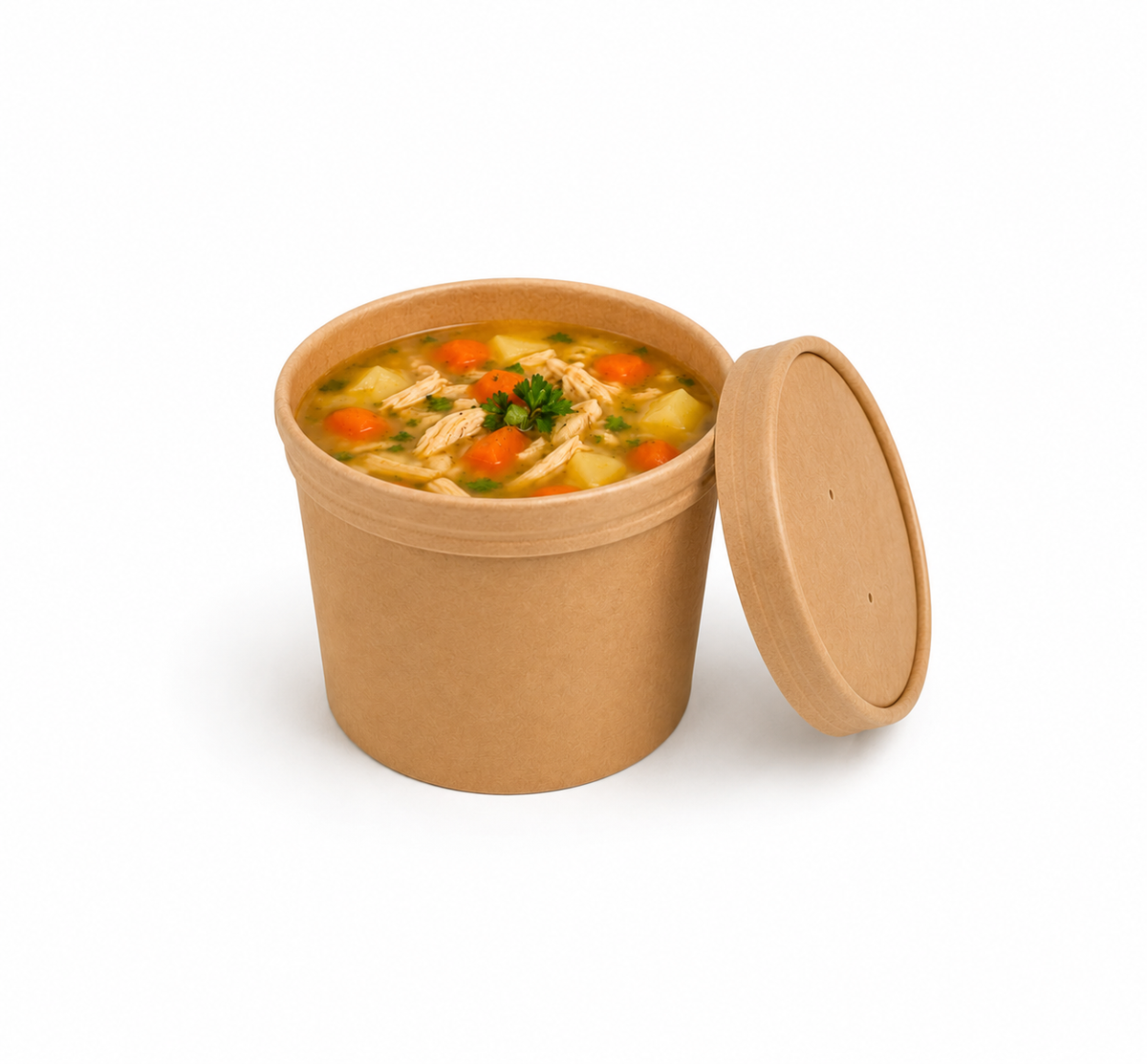 Boluri supă carton natur 16 oz cu capac carton
