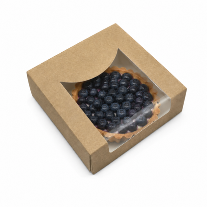 Cutii carton natur cu fereastră 100 × 100 × 40 mm